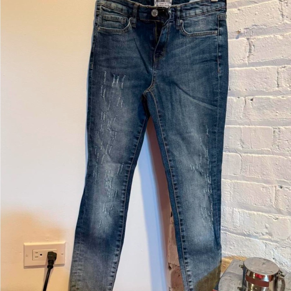 William Rast Distressed Blue Skinny Jeans